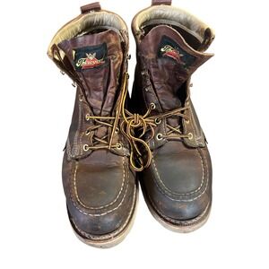 Thorogood Mens 10.5 D American Heritage 6 Moc Toe Work Boots Brown Safety Toe